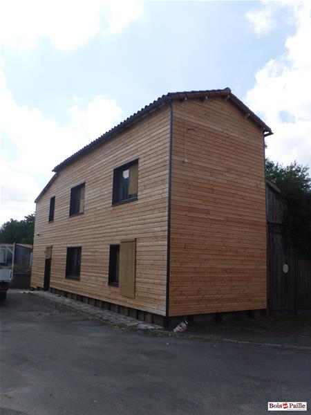 ITE finition bardage bois grisonnant